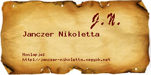 Janczer Nikoletta névjegykártya