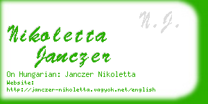nikoletta janczer business card